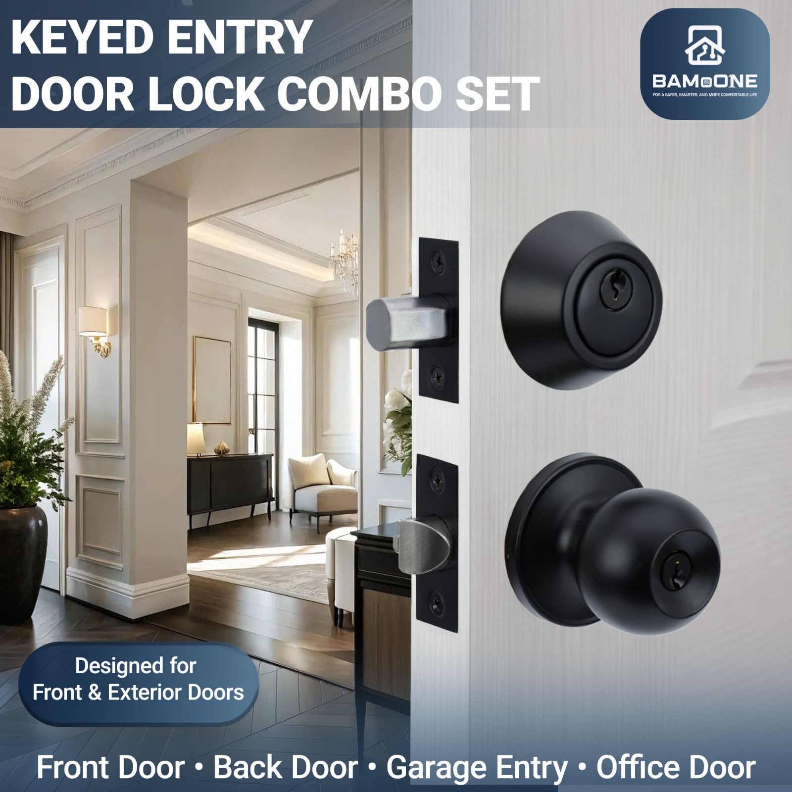 Açarla Kilidlənən Qapı Kilidi Kombin Dəsti