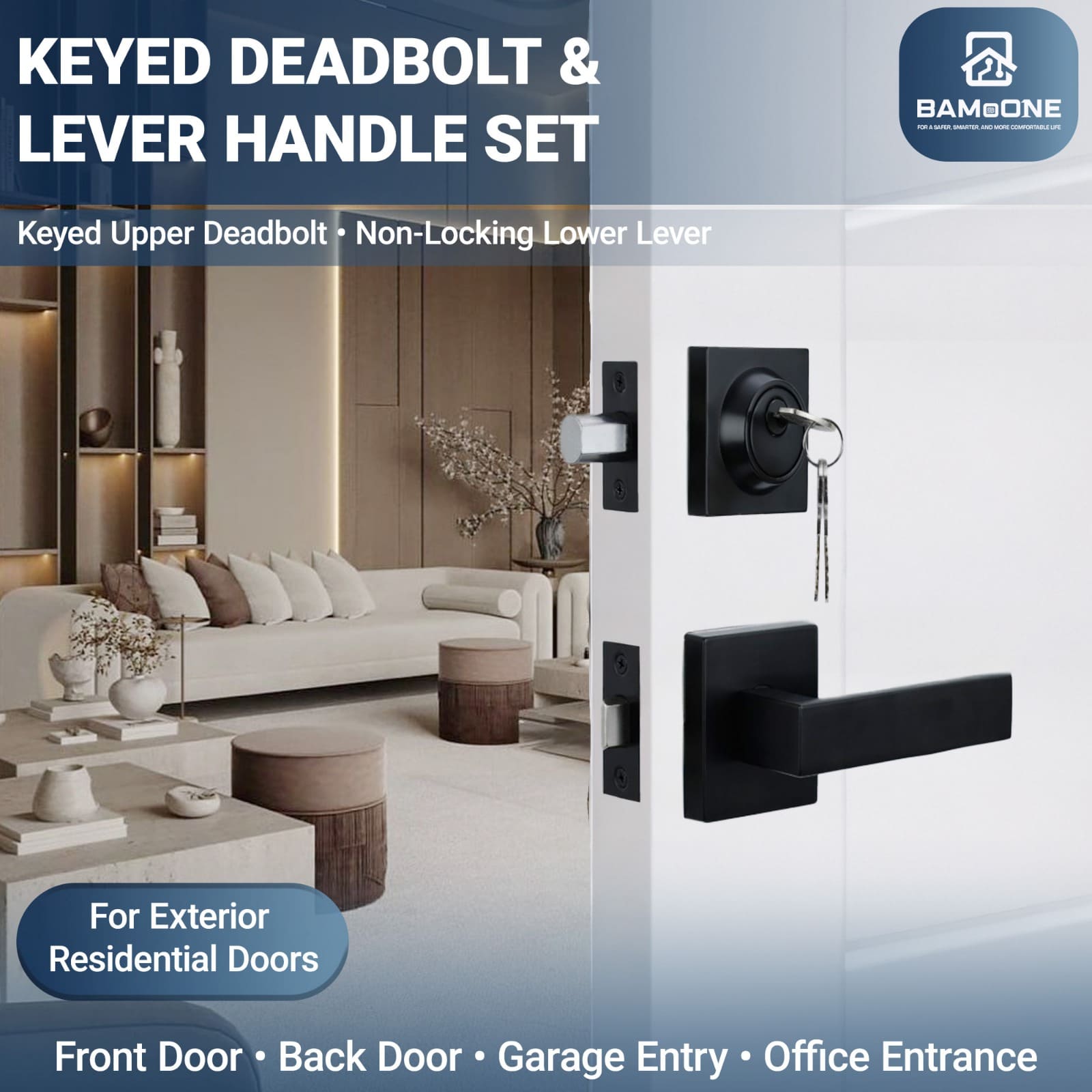 Açarla Deadbolt və Lever Tutacaq Dəsti