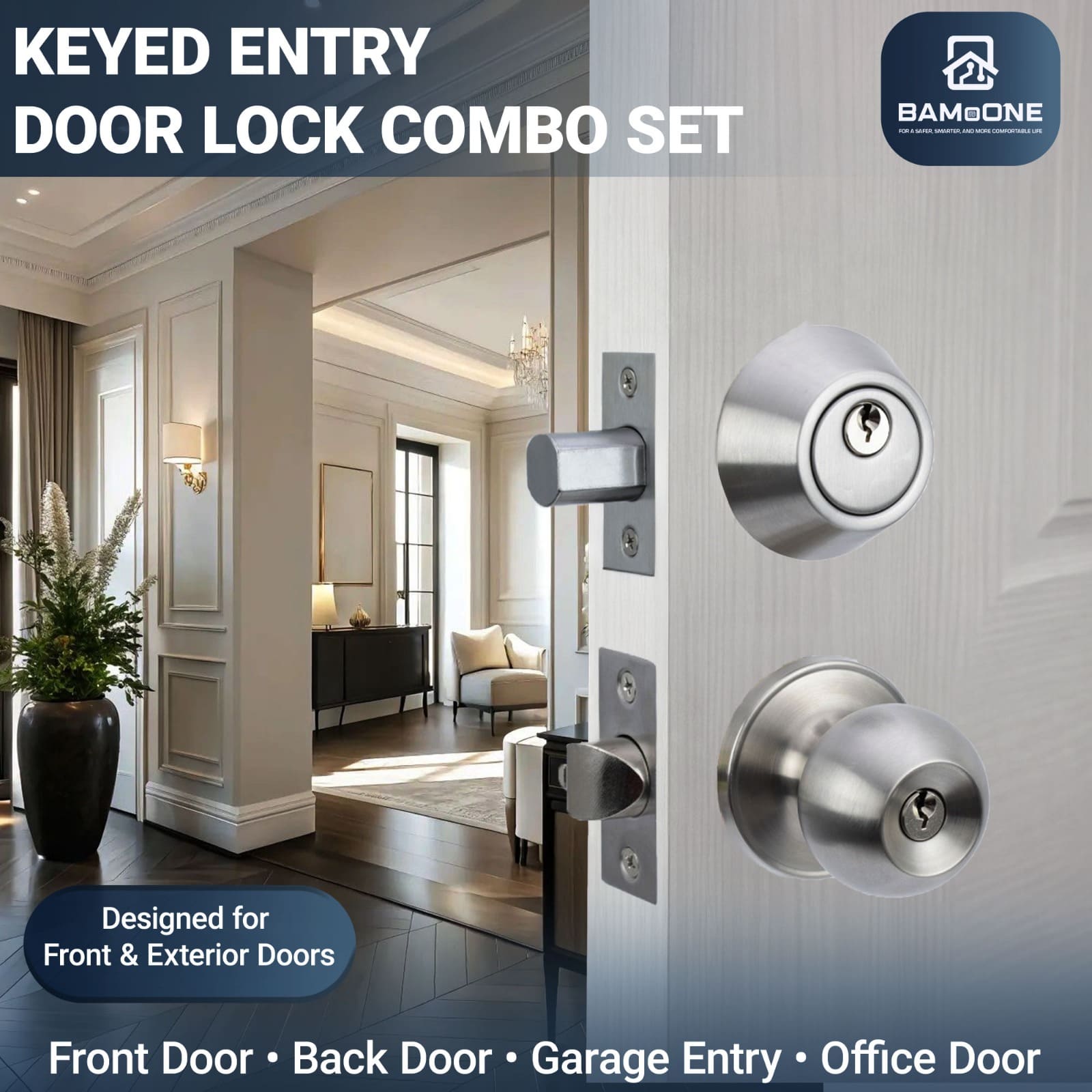 Açarla Kilidlənən Qapı Kilidi Kombin Dəsti